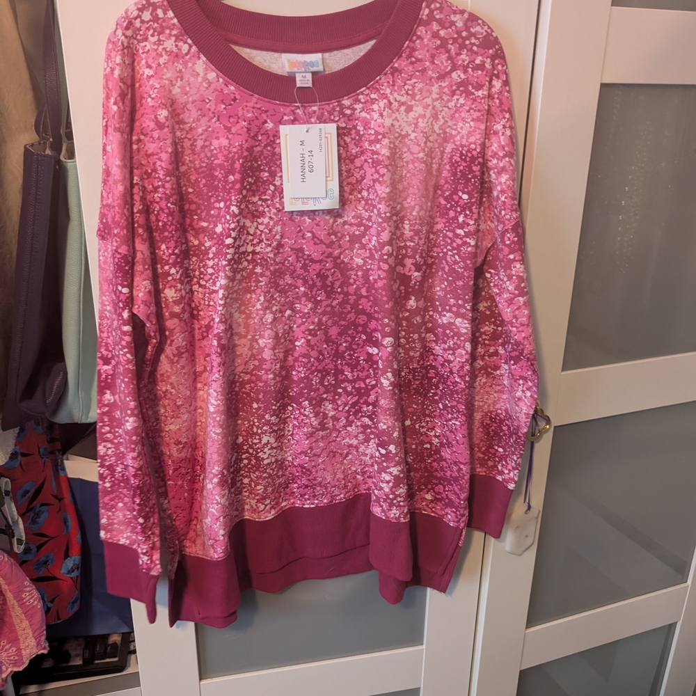LuLaRoe Pink Oversized Long Sleeve Hoodie
